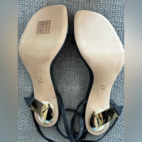 Michael Kors Halle Gold Heel Sandals 9 – Real Leather, Not Outlet, New in Box - Picture 11 of 13